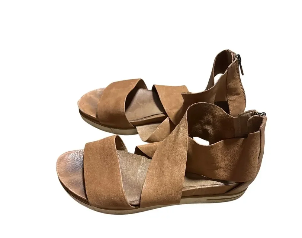 Eileen Fisher Sport Tumbled Leather Sneaker Sandals 11 $195